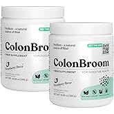 ColonBroom Psyllium Husk Powder - Colon Cleanse for Bloating Relief & Gut Health - Fiber Powder Drink - Easy to Mix - Vegan, Gluten Free, Non-GMO - Strawberry (100 Servings)