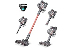 Ganiza Wireless Vacuum, 35KPa Cordless Vacuum Cleaner with LED Display, Detachable Battery Max Up to 45 Mins Runtime, 350W Lightweight Stick Vacuum for Hard Floor/Carpet/Pet Hair