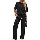 XIEERDUO Women's Side Slit Lounge Sets 2 Piece Travel Outfits Airport Tracksuit Oversized Wide Leg Loungewear S-3XL