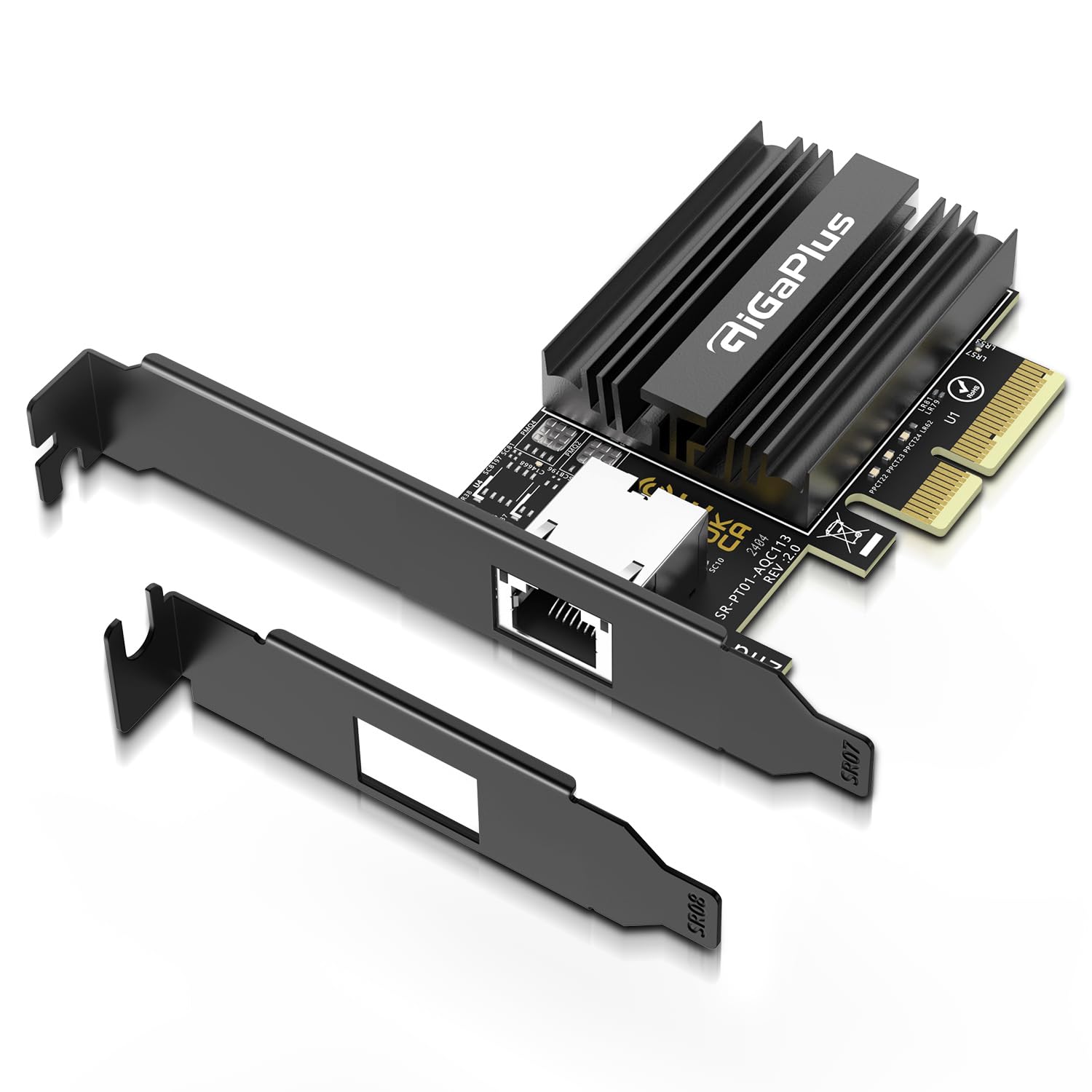 Photo 1 of 10Gbe PCI-e Network Card, AQC113 Controller, 10G Base-T RJ45 Port NIC Card, GiGaPlus 100/1000/2500/10000Mbps Ethernet Card, 10Gb Ethernet Adapter Support Windows10/11/Windows Server/Linux