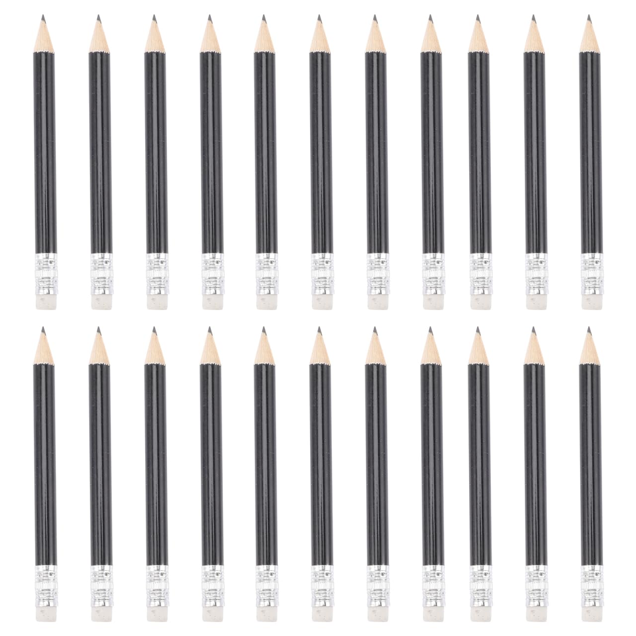 Ciieeo 24pcs Golf Pencil Bulk Pencils Mini Erasers Black Golf Balls Pencil Eraser Half Pencils with Drawing Short Pre-sharpened Stationery Pocket
