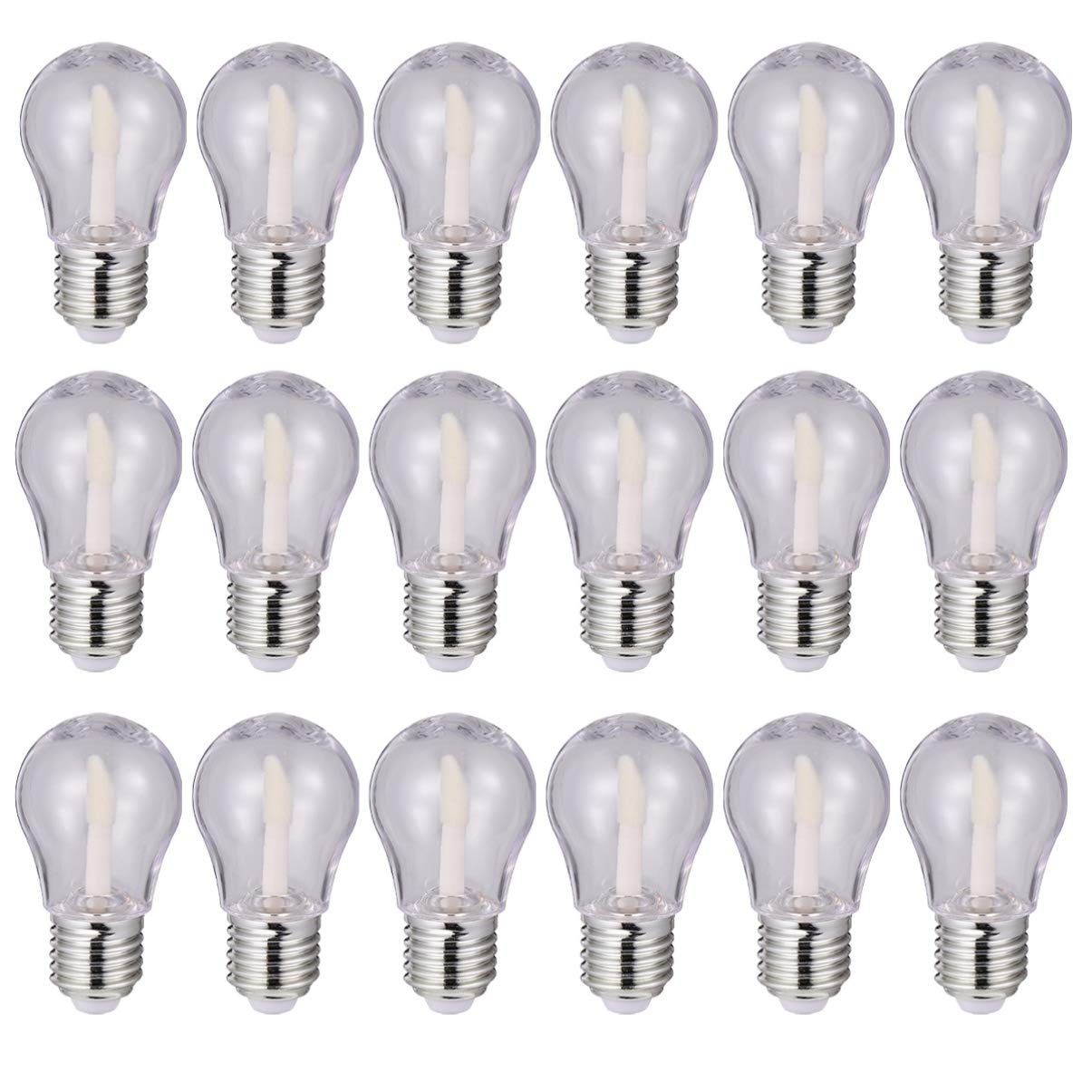 Lurrose 20Pcs 6ml Light Bulb Lip Balm Tubes Empty Clear Gloss Containers Creative Lip Gloss Bottles DIY Cosmetics Lipstick Containers