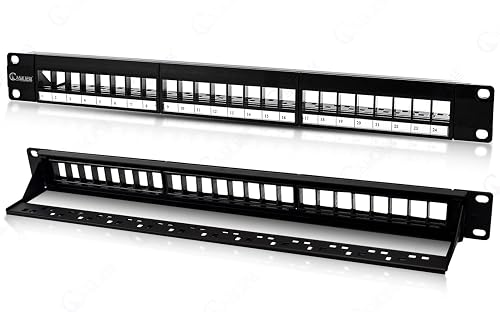 Keystone Rack And Outlet NewYork Cables® Blank Keystone 24 Port Cat6 Patch Panel - 10Gb Ethernet ...
