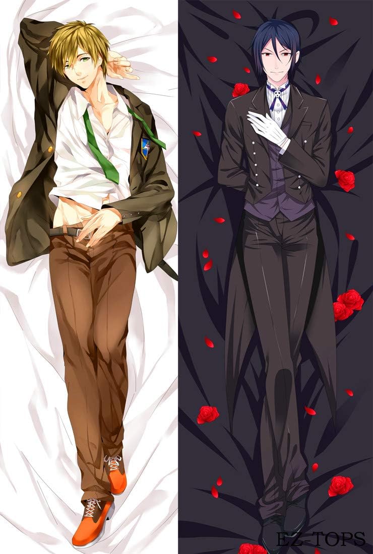 JorFeDri Black Butler Sebastian Michaelis Peach Skin 120 x 40cm(47.2in x 15.7in) Pillowcases