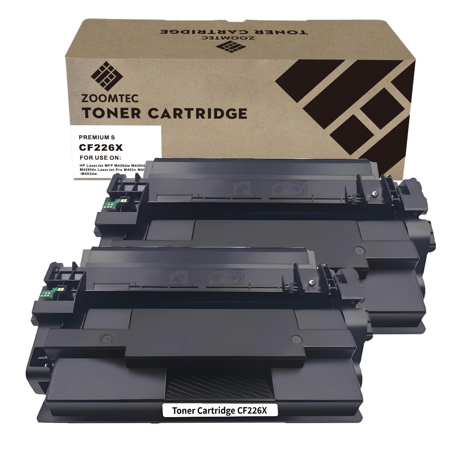ZOOMTEC Compatible CF226X 26X Black Toner Cartridge CF226A 26A for HP Laserjet Pro MFP M426dw M426fdn M426fdw M402dw M402dne M402d M402n M402dn (2 Black) — image 1