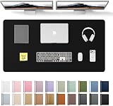 YSAGi Leather Desk Mat Large 120 x 60 cm Non-Slip Waterproof Black