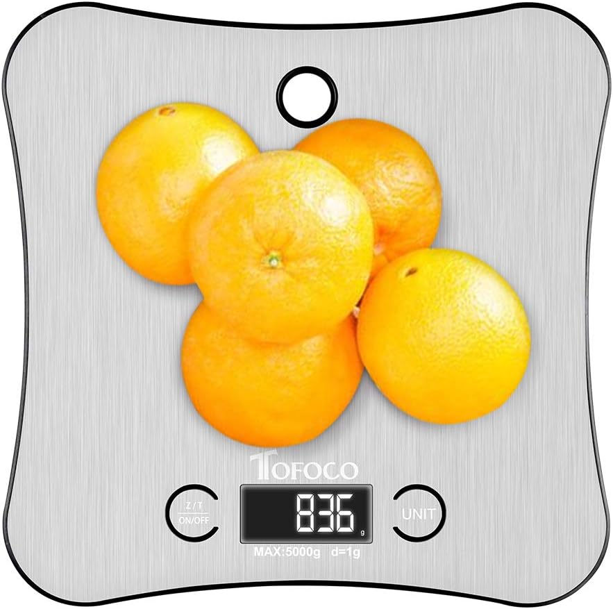 Food Digital Kitchen Scale Weight Grams and Oz for Baking and Cooking Diet, Small, Stainless Steel,LCD Display(11lb/5kg Capacity, 0.05 Ounces/ 1 Grams Increment)- Home Gift Ideas
