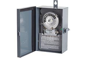 NSi Industries TORK 1109A-O Indoor/Outdoor 40-Amp Multi-Volt Mechanical Lighting and Appliance Timer - 24-Hour Programming- 120/208-277-Volt , Grey