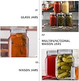 Hniuyun 4 Pack 16 oz Glass Mason Jars with Silver Lids, Regular Mouth view 4