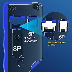 RJ45 Crimp Tool PassThrough,Cat7 Cat6A Cat6 Cat5e