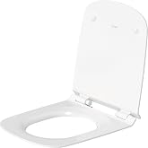 Duravit DuraStyle Toilet Seat 14 1/8" x 17 ", with Slow Close, Removable Seat, Stainless Steel Hinges, White High Gloss - 0063790000
