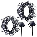Litom Outdoor Solar String Lights 200 LED Solar Decorative Power Light with 8 Working Modes [2 Pack]