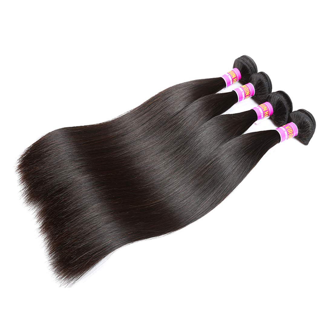 Photo 1 of RN BEAUTY Brazilian Straight Virgin Hair 4 Bundles Deals Mink Unprocessed Remy Hair Good Cheap Weave Wefts Human Hair Extensions 50g/Piece 200Gram Natural Black Color 10 10 10 10 Inches