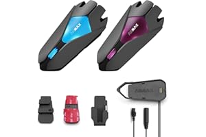 ASMAX Z1 Motorcycle Bluetooth Headset, 10 Riders Mesh Helmet Communication System, V5.3 with Audio Multitasking/Music Sharing