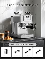 SUMSATY Espresso Machine 20 Bar With Milk