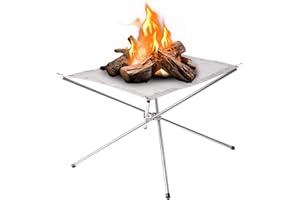 KIKERIKE Portable Outdoor Fire Pit 22 Inch - New Upgraded Camping Fire Pit Collapsible Foldable Mesh Fire Pits Fireplace for Camping, Campfire, Patio, Backyard and Garden - Carrying Bag Included