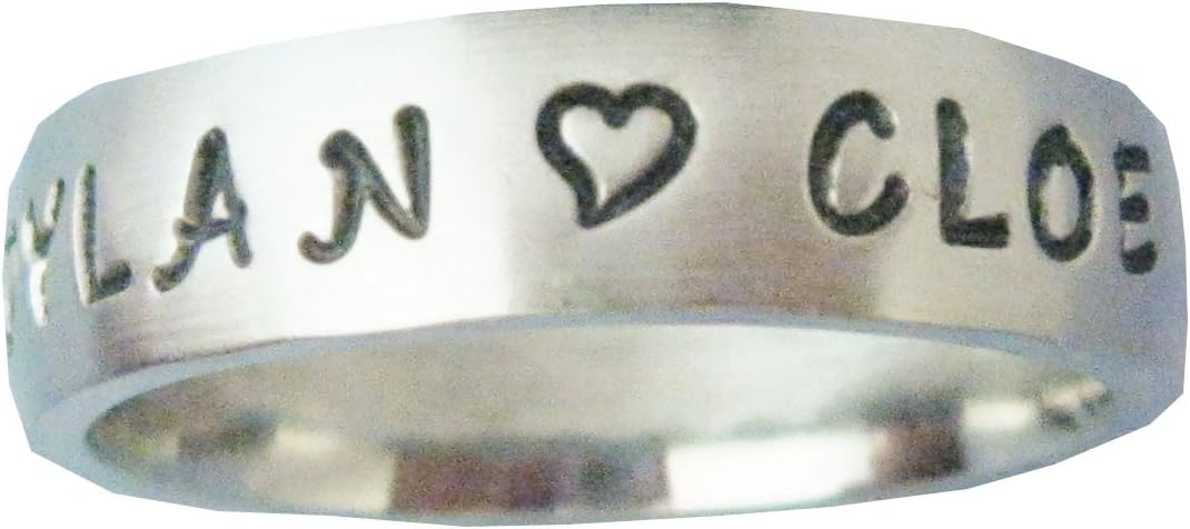 Personalized Custom Made Stainless Steel 6mm Mother's Ring Made in USA