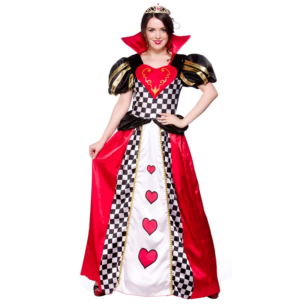 Wicked Costumes Adult Womens Queen of Hearts Fancy Dress Costume Card Queen Outfit Red White Playing Cards Halloween Party Book Day Theatre Role Play - Large (UK 18-20)