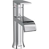 Moen Genta LX Chrome One-Handle Modern Bathroom Sink Faucet with Optional Deckplate and Low-Arc Spout for Bath Countertop, 6702
