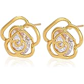18k Gold Plated Cubic Zirconia Stud Earrings Jewelry for Women