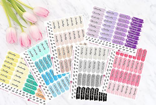 6 Sheets of Brush Strokes Date Cover Up Planner Stickers for All Planner Types, Erin Condren, Kate Spade, Happy Planner