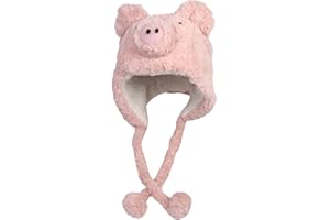 FerneeButy Piggy Animal Hat Winter Beanie for Women & Kids, Soft Acrylic Blend, Cute Pig Ears, One Size Fits Most (56-60cm/22