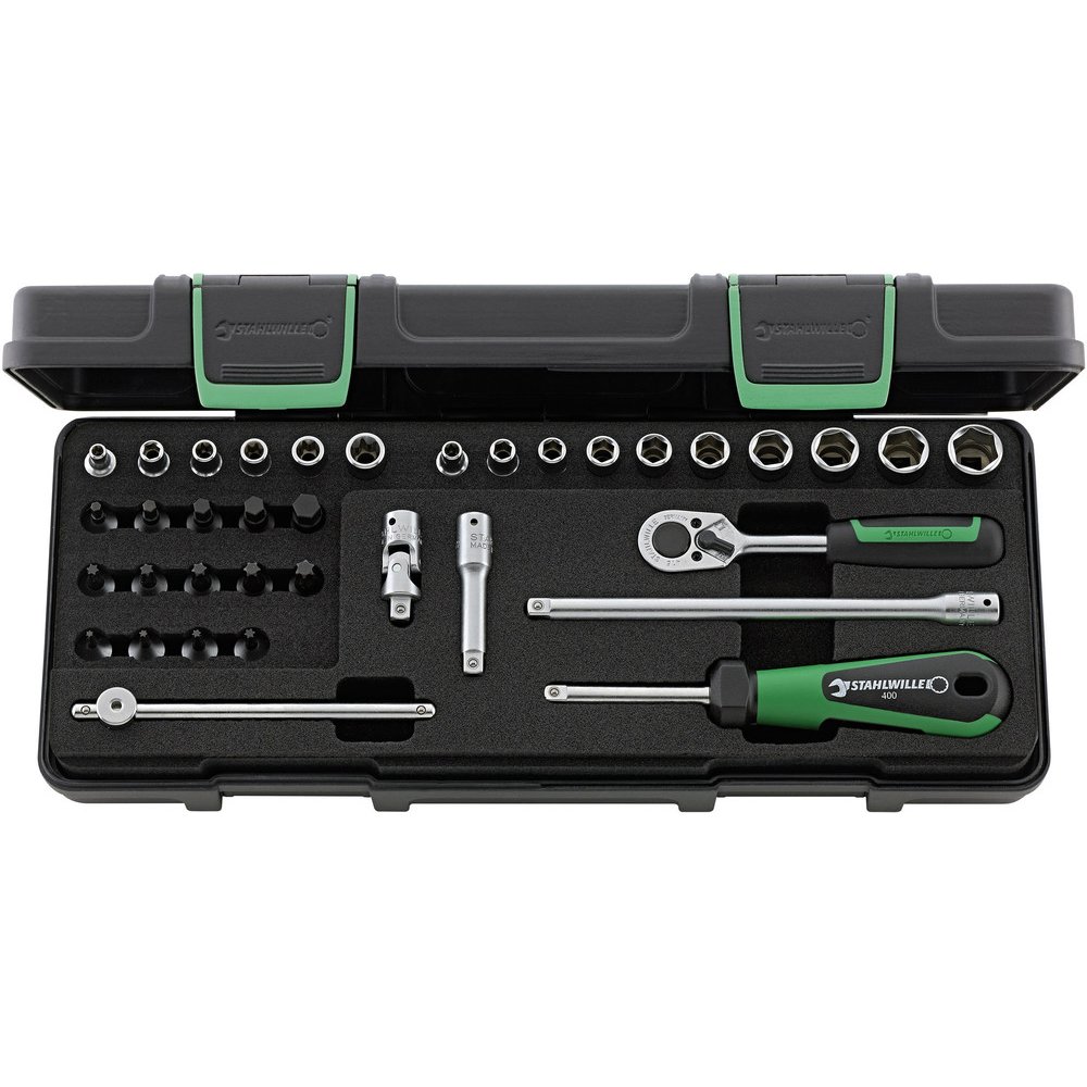 Stahlwille 88TX KN 1/4-Inch Socket Set, Silver/Black, Set of 36 Piece