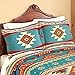Collections Etc Southwest Cheyenne Aztec Native American Turquoise Fleece Pillow Sham
