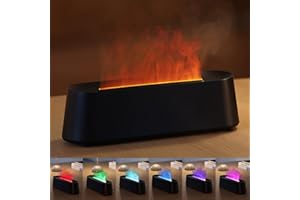 YALEDI Essential Oil Diffuser, Fireplace Fire Flame Aromatherapy Diffuser, 250ml Cool Mist Humidifier, Scent Aroma Diffuser with 7 Colors Light, Remote Control, Timer & Auto-Off for Home, Room (Black)