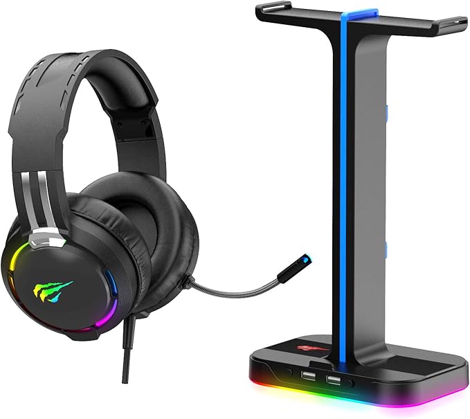 havit RGB Wired Gaming Headset& Headphone Stand Set Amazon.co.uk