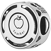 Bolenvi Jobs Career Professions Bead Charm Compatible with Pandora & Similar Bracelets, Necklaces & DIY Jewelry - Authentic 925 Sterling Silver Charm (Teacher Professor)