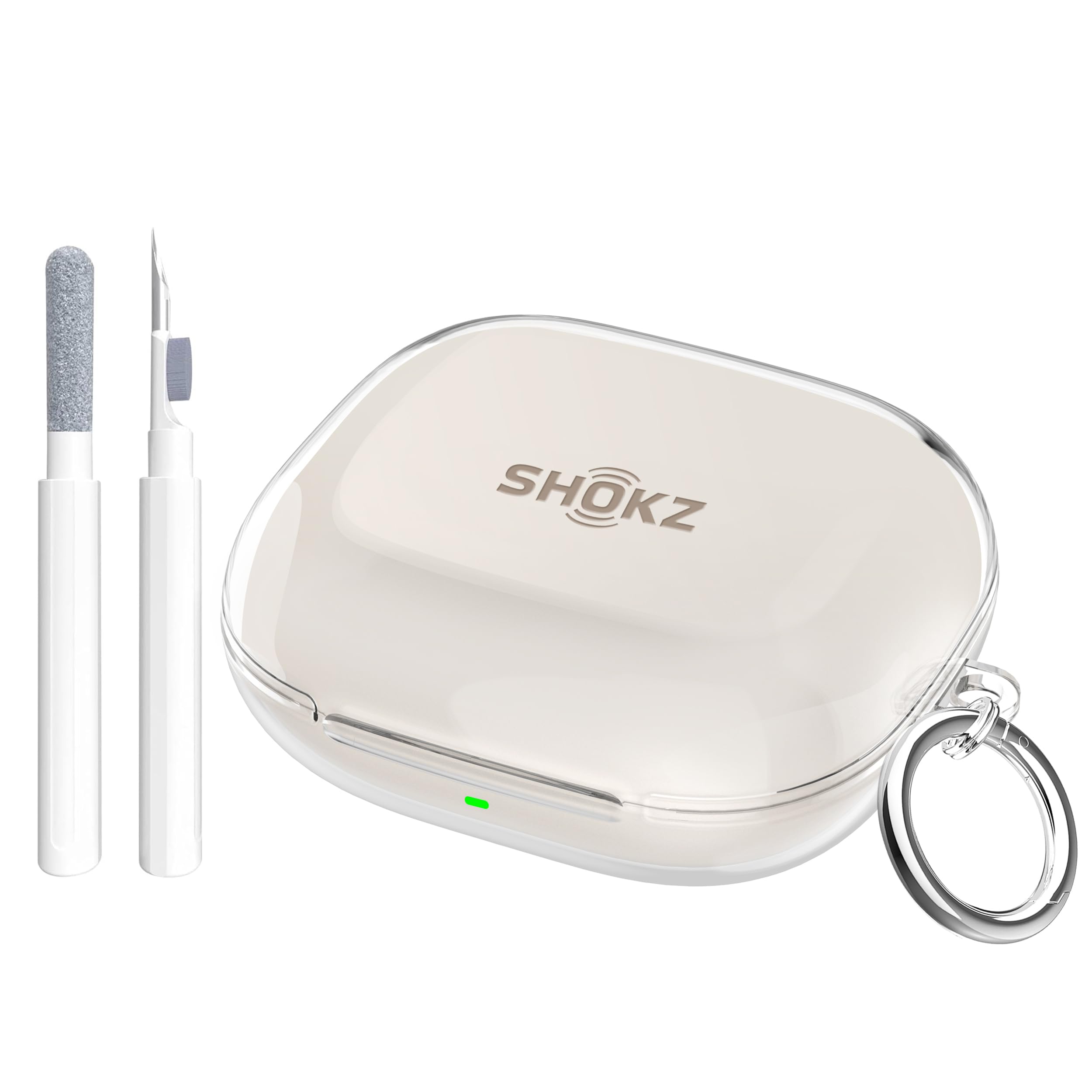 Photo 1 of Aircawin for SHOKZ OpenFit 2 Case Clear,for SHOKZ OpenFit 2 Case Cover 2025,Shockproof Soft Transparent TPU for Openfit Open-Ear Wireless Earbuds Earphone Accessories with Carabiner&Cleaning Pen-Clear