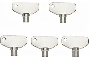 Recmod 5 Pcs E3-5-15 Series Barrel Keys Vise Action Nickel Plated Steel Large Compression Latch Tubular Key for RV Motorhome Camper, 4 notches fit Southco Lock RV Lock Storage