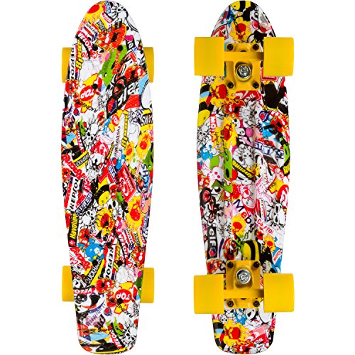 Yellow Jacket Classic Plastic Mini Cruiser Skateboard, Compl
