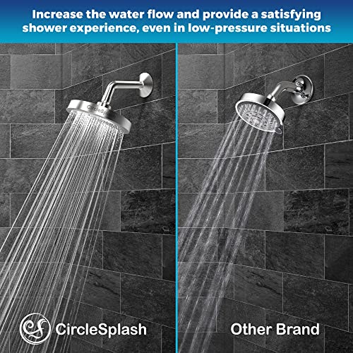 CIRCLESPLASH Shower Head High Pressure Rain Booster Anti Clog Self