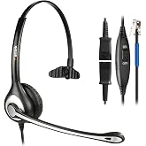 Wantek RJ9 Telephone Headset Mono with Noise Cancelling Mic, Quick Disconnect, Only for Plantronics M12 M22 MX10 Amplifiers or Cisco 7940 7942G 7945G 7960G 7975G 7821 7861 8841 8851 IP Phones(600QC1)