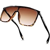 Hanj 70s 80s Vintage Square Sunglasses for Men Women Shield Trendy Oversized Retro Glasses