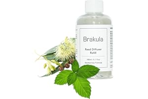 Brakula Reed Diffuser Oil Refill - Eucalyptus & Mint Scent Home Fragrance Oil, 180ML, 6.08OZ