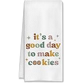 HUGANE Funny Baking Kitchen Towels, Kitchen Decor, Hand Towels, It's a Good Day to Make Cookies Tea Towel, Gifts for Bakers, 16x24 Inches