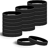 Lesnala 24Pcs Black color blank silicone bracelet Solid color rubber wristbands Stretch wristbands for events Men Women Teen Games Teams Party Favors