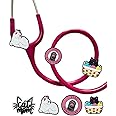 Plifal Stethoscope Charm Tag for Nurse - 5 Pieces Cute Cats Stethoscope Charm Cat Mom Label Personalized Accessories Fit for MDF Littmann Various Styles, Present for Peds Nurse, Doctor, Medical Worker