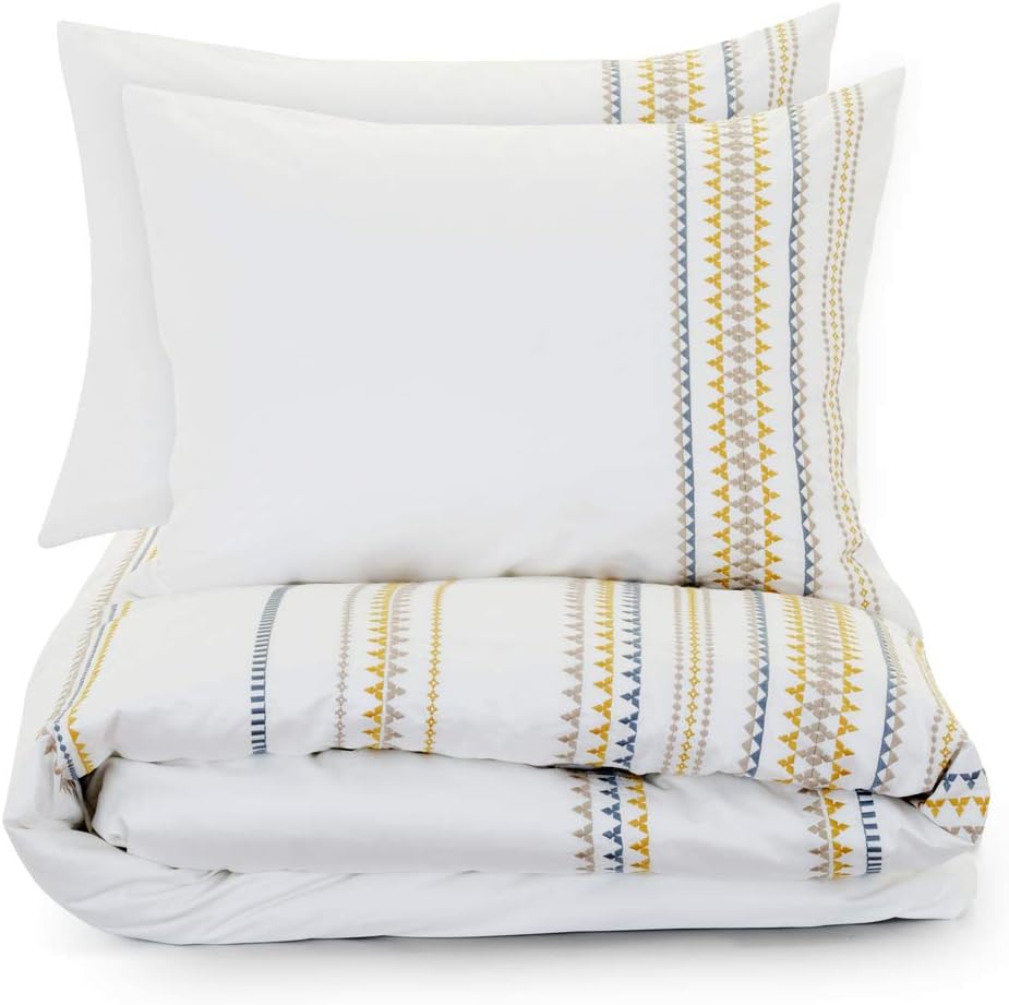 Lincove Luxury Duvet Cover Set - 100% Cotton Sateen Duvet Cover - Ultra Soft Premium Hotel Quality Design Bedding Set - 400 Thread Count (Greenwich, Queen)