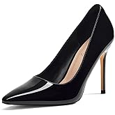 Elisabet Tang Women's High Heels Pumps Closed Pointed Toe Stiletto 4inch Heels Classic Office Special Dressy Wedding Pump Shoes