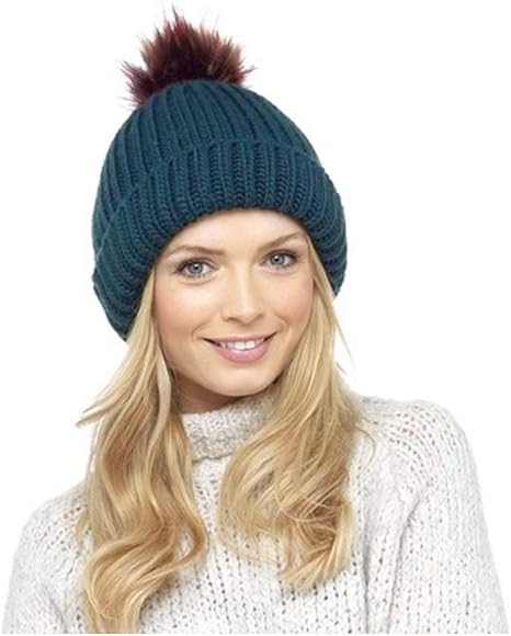 navy blue knitted bobble hat