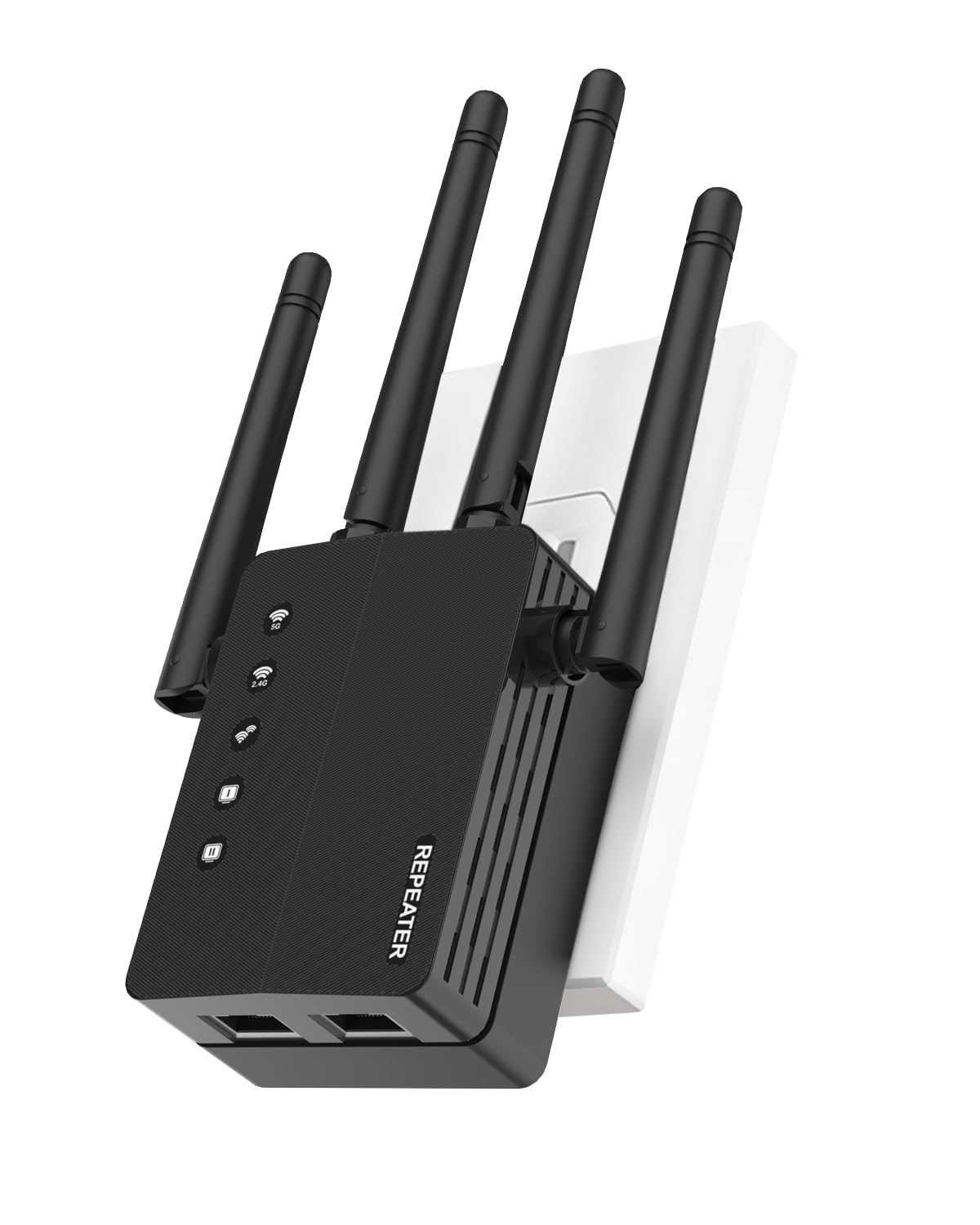 Photo 1 of WiFi Extender Signal Booster, Dual Band 2.4/5.8G WiFi Extender – 1200Mbps, 12880 Sq Ft Coverage, 105 Devices & 1-Tap Setup for Home Use