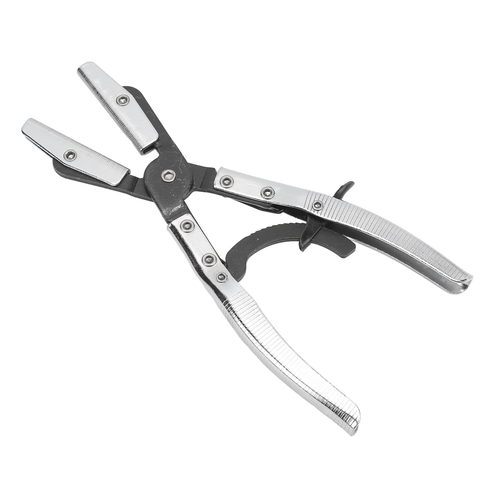 Hose Pinch Off Plier Ratcheting Jaws Swiveling Universal Automatic Locking Hose Pinch Off Plier Steel Hose Pincher Pliers for Automobile Radiator Brake Coolant Pipes (10 Inch)