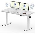 FLEXISPOT EN1 Whole Piece Standing Desk 55 x 28 Inches Stand Up Desk Workstation for Home Office (White Frame + White Top, 2 Packages)