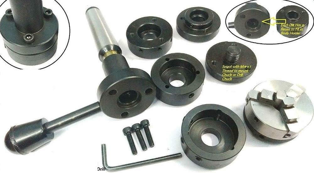 Lathe Tailstock Die Holder 2MT Shank Tapping Threading Reaming