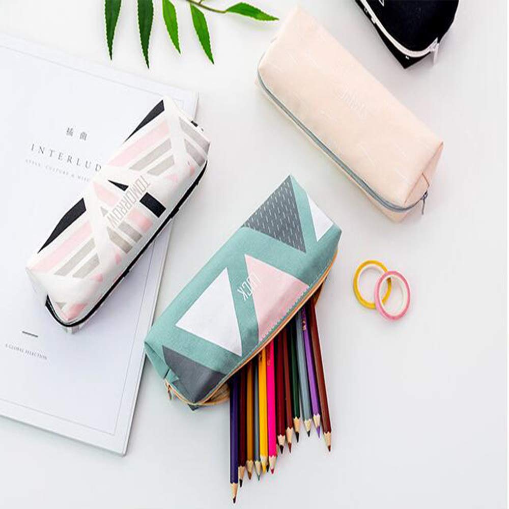 Morkia Trousses Scolaire, 2 Pièces Trousse École Papeterie Pouch,Multi-Functional Étui à Crayons Stylos, Crayons, Stylos à Gel, Marqueurs Autres Fournitures Scolaires (Noir + Blanc)