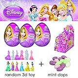 OPTOVICHOK Set of 3 Surprise Eggs Disney Princess Drops in A Plastic Egg with 3D Toy